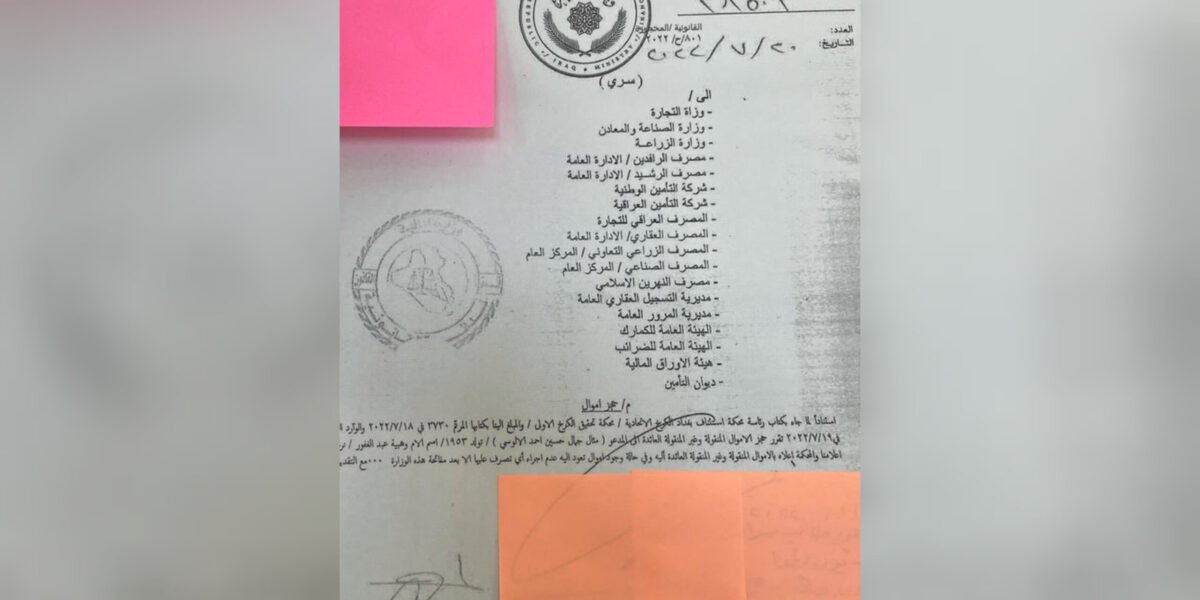 السلطات العراقية تحجز الأموال المنقولة وغير المنقولة للسياسي مثال الآلوسي